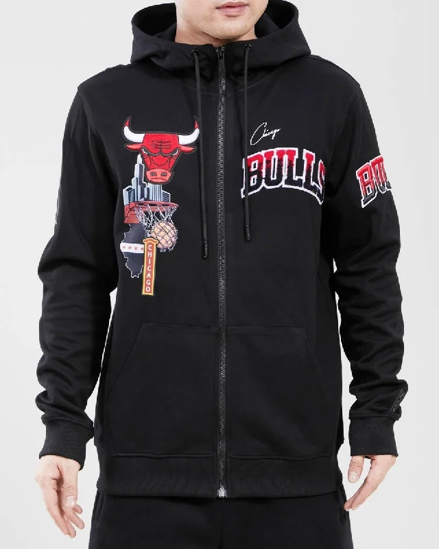 NBA CHICAGO BULLS HOMETOWN FZ HOODIE (BLACK)