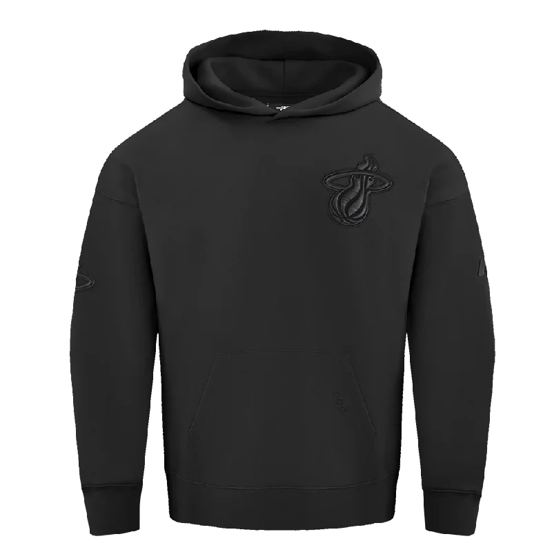 NBA MIAMI HEAT NEUTRAL DROP SHOULDER FLC PO HOODIE (BLACK)