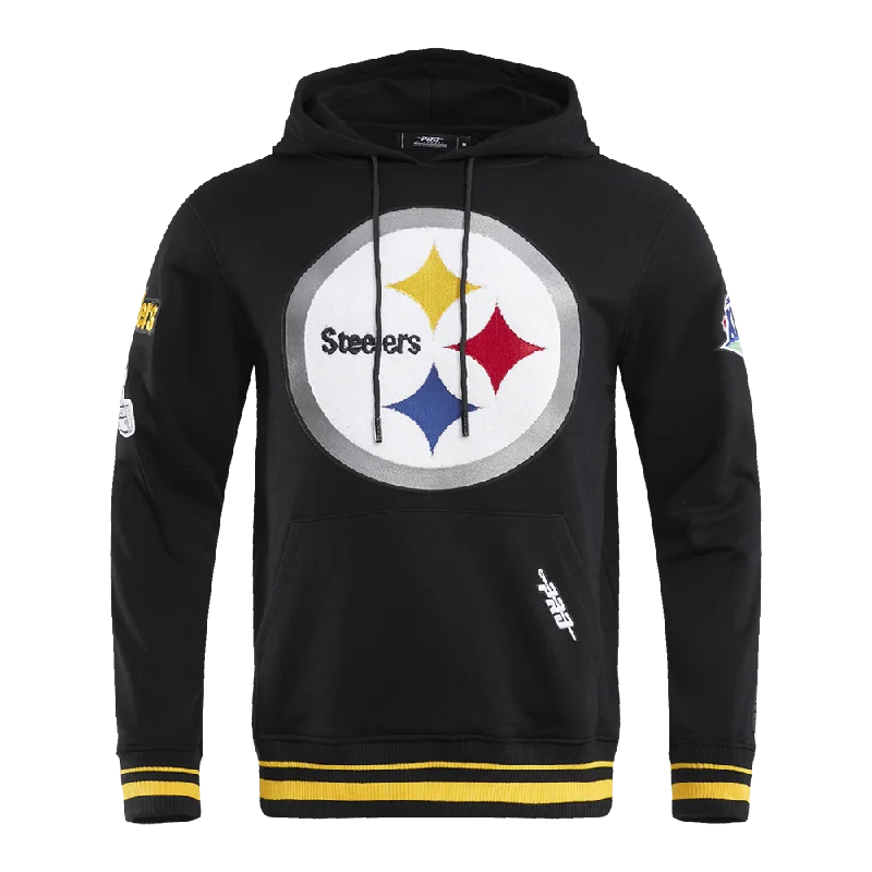 NFL PITTSBURGH STEELERS MASH UP FLC PO HOODIE (BLACK/YELLOW)