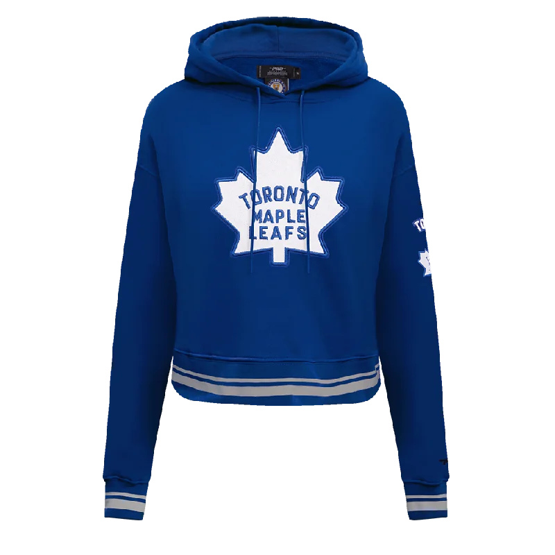 NHL TORONTO MAPLE LEAFS RETRO CLASSIC WOMEN'S RIB CROPPED PO HOODIE (DODGER BLUE)