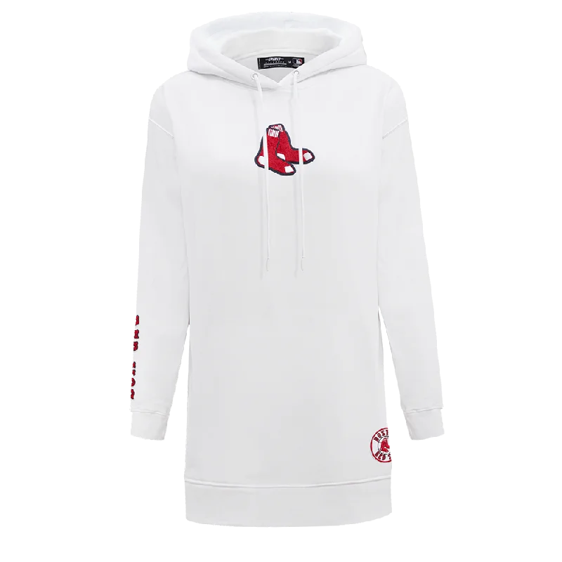 MLB BOSTON RED SOX CLASSIC WOMEN'S HOODIE DRESS (WHITE)