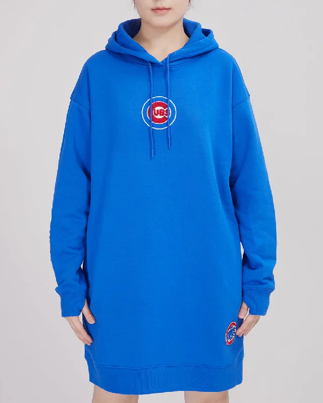 MLB CHICAGO CUBS CLASSIC FLC HOODIE DRESS (ROYAL BLUE)