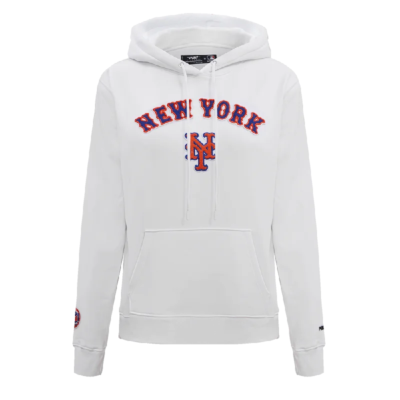 MLB NEW YORK METS CLASSIC WOMEN'S PO HOODIE (WHITE)