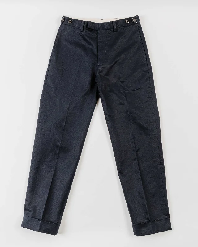 Beams Plus IVY Trousers Ankle-Cut 80/3 Twill Navy