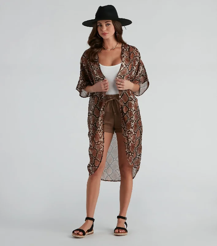 Can't Be Tamed Snake Print Kimono