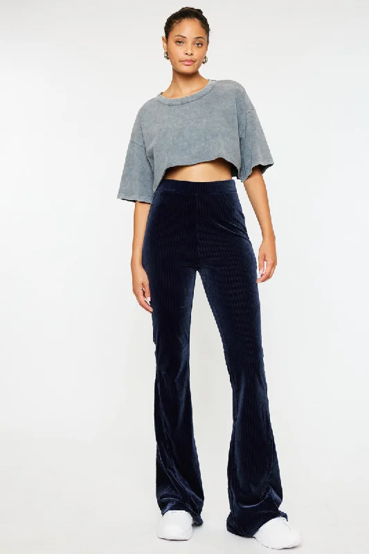 Gracey High Rise Velvet Flare Pants