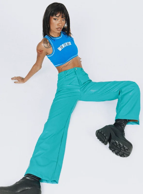 Johnson PU Pants Teal