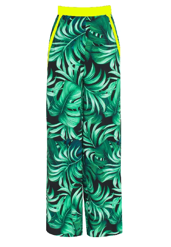 Jungle - Monstera Black / Green Pants (Neon Yellow)