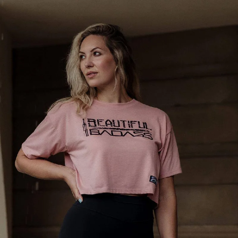 Women's Beautiful Badass Cropped T-Shirt - Desert Pink