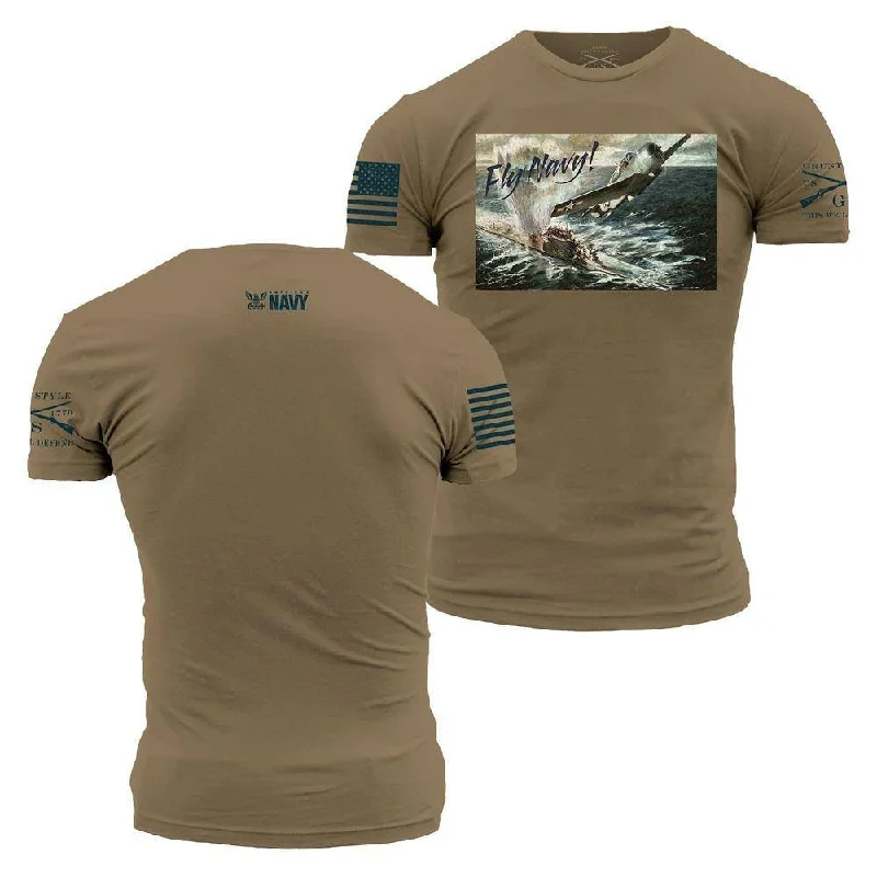 USN - Fly Navy T-Shirt - Tan