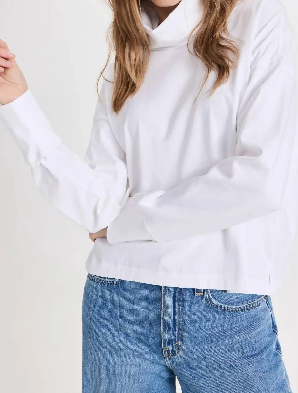 Heavy Cotton Oversized Turtleneck In White