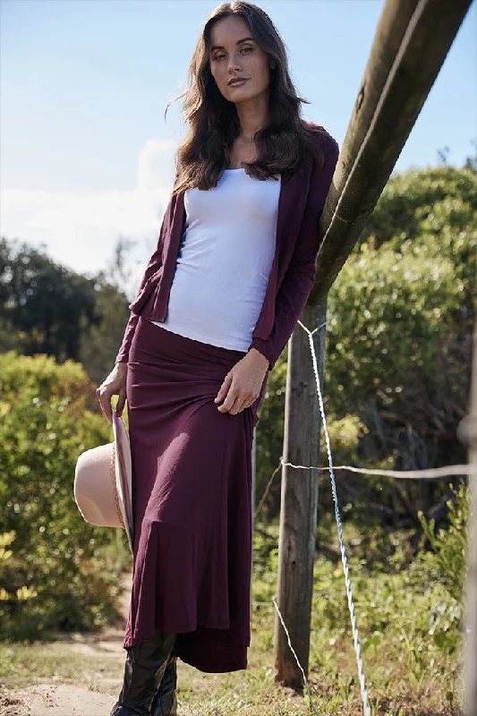 Lana Long Skirt - Burgundy