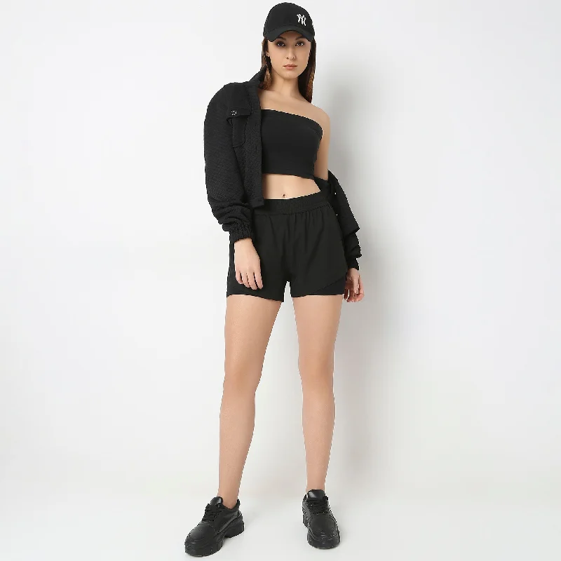 Relaxed Fit Mid Rise Shorts