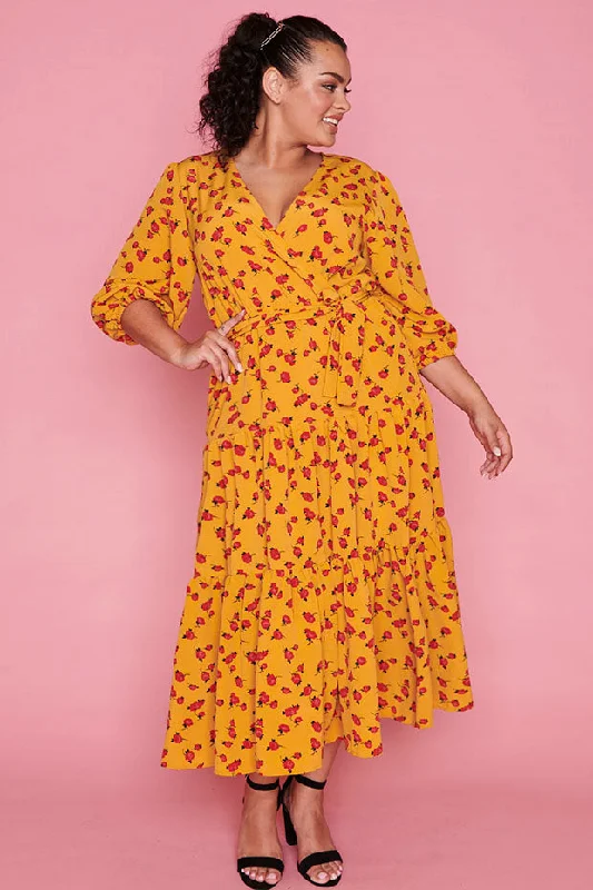 Chasing Yellow Floral Dress