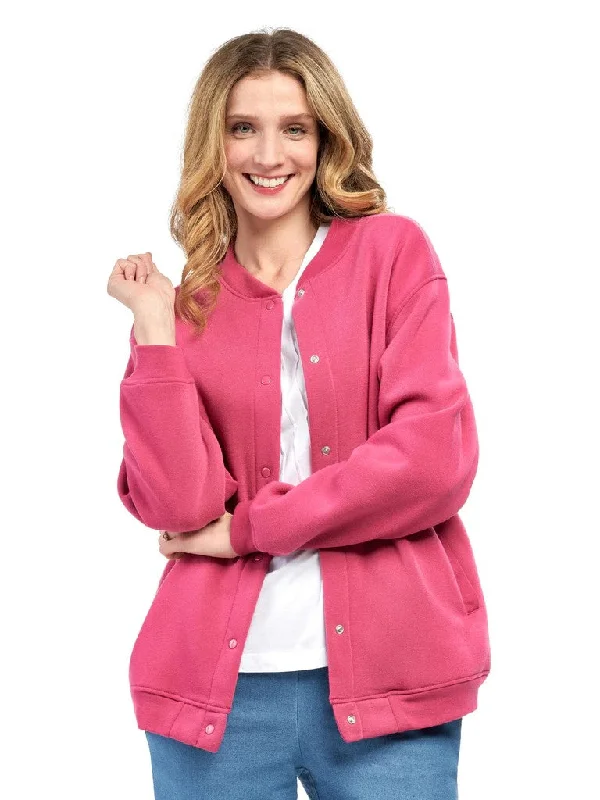 Women's Snap Up Jacket – Soft, Fleecy Lining for Three-Season Comfort