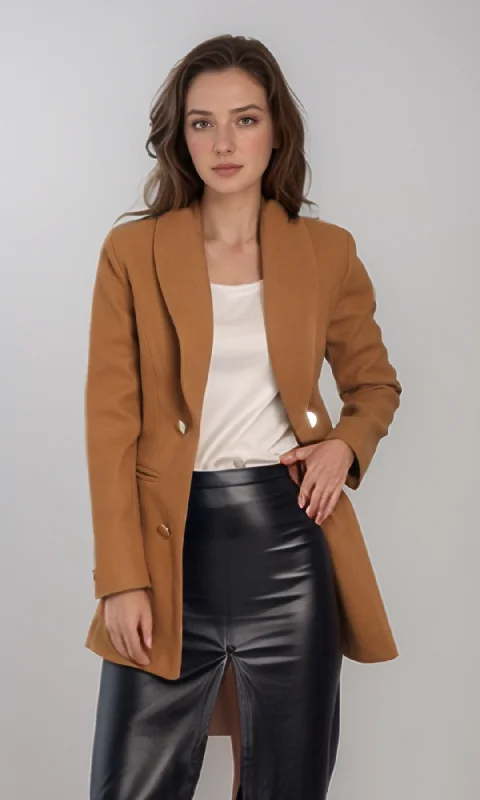 Women Elegant Overcoat (Havana)