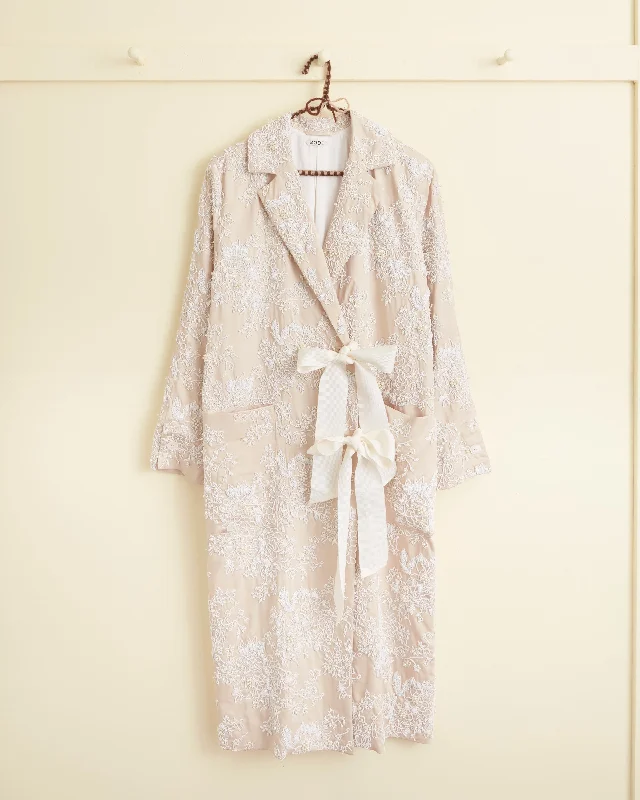 Beaded Perennial Jacquard Coat