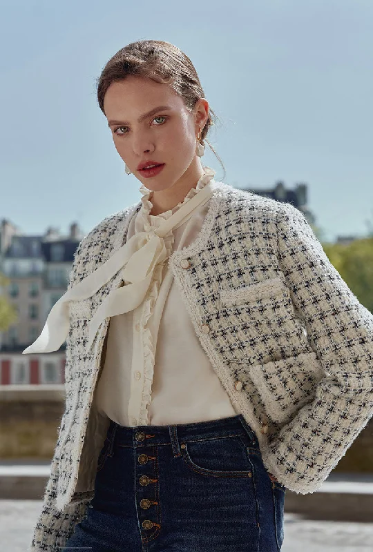 Jackie Wool Tweed Jacket - Ivory