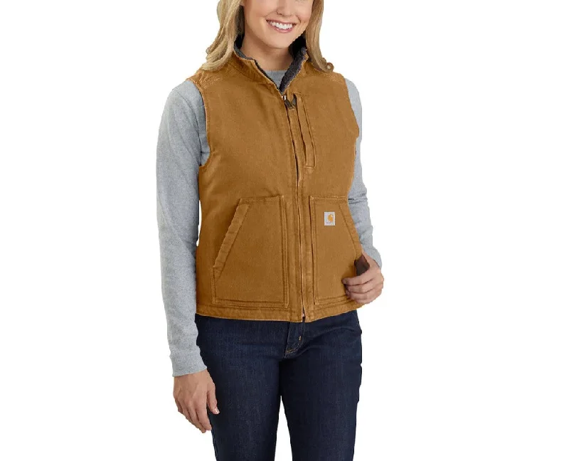 Women's Relaxed Fit Washed Duck Lined Mock Neck Vest